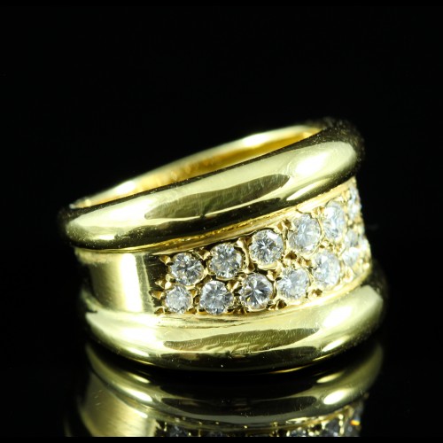 Bague or jaune diamants