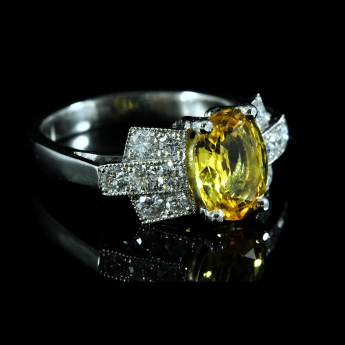 Bague saphir jaune