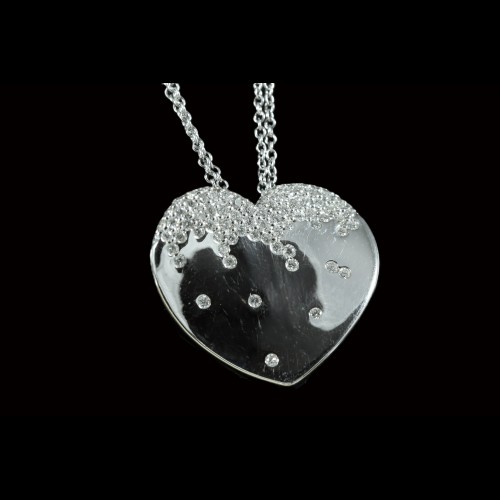 Collier coeur diamants