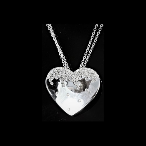 Pendentif coeur diamants