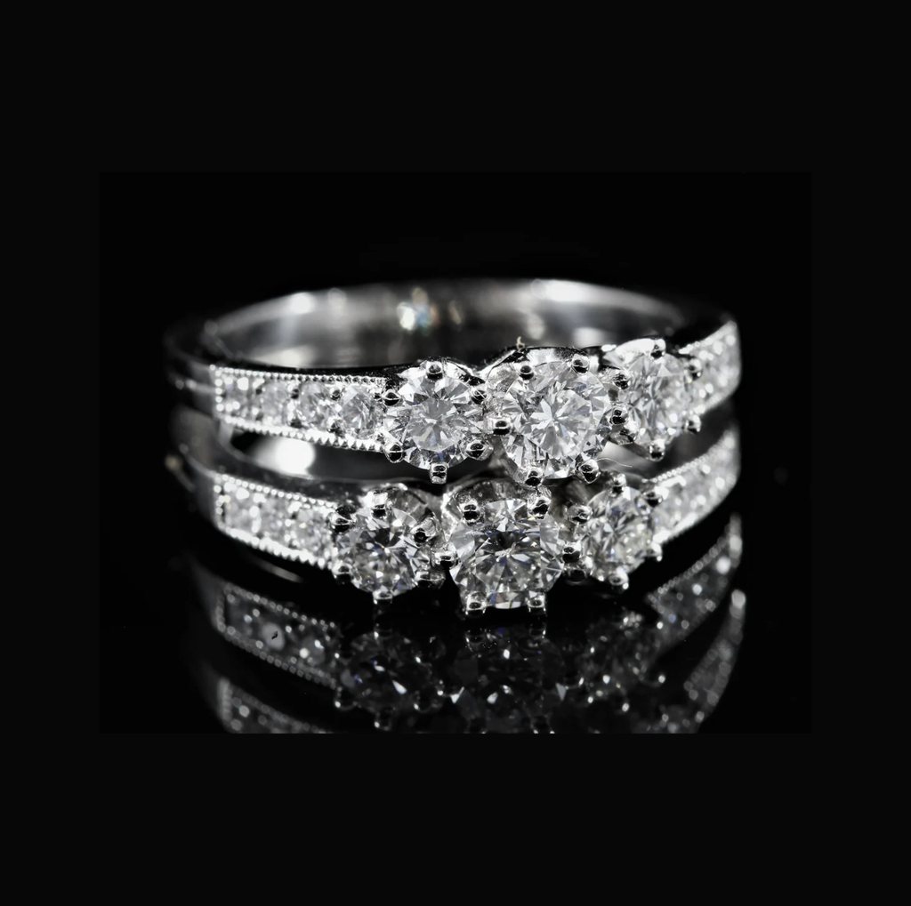 Bague platine diamants