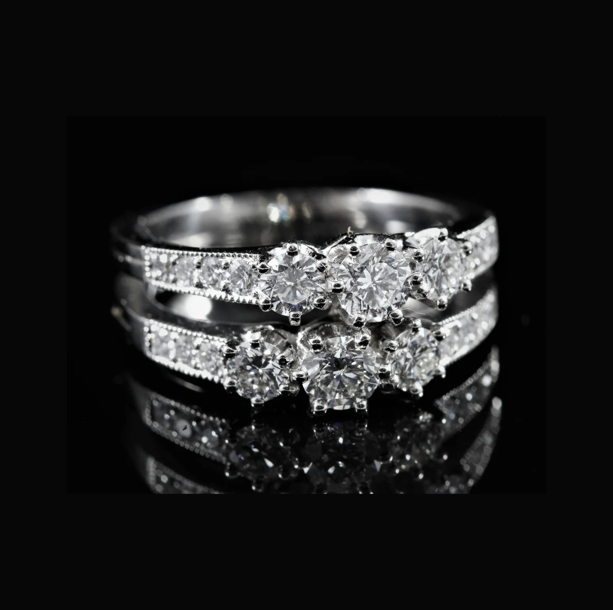 Bague platine diamants