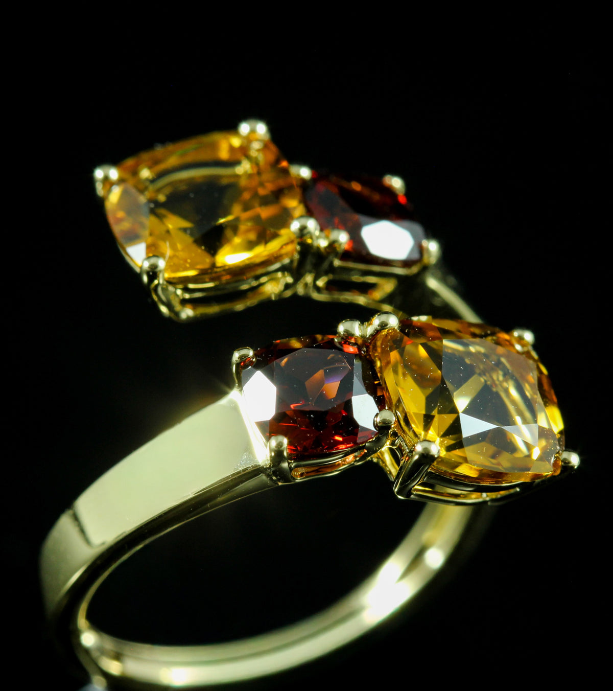 Bague Citrine & Grenat