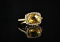 Bague citrine diamants
