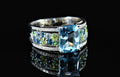 Bague composition bleue