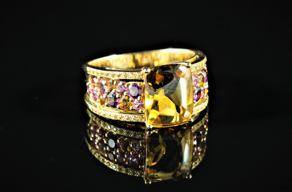 Bague composition couleur jaune