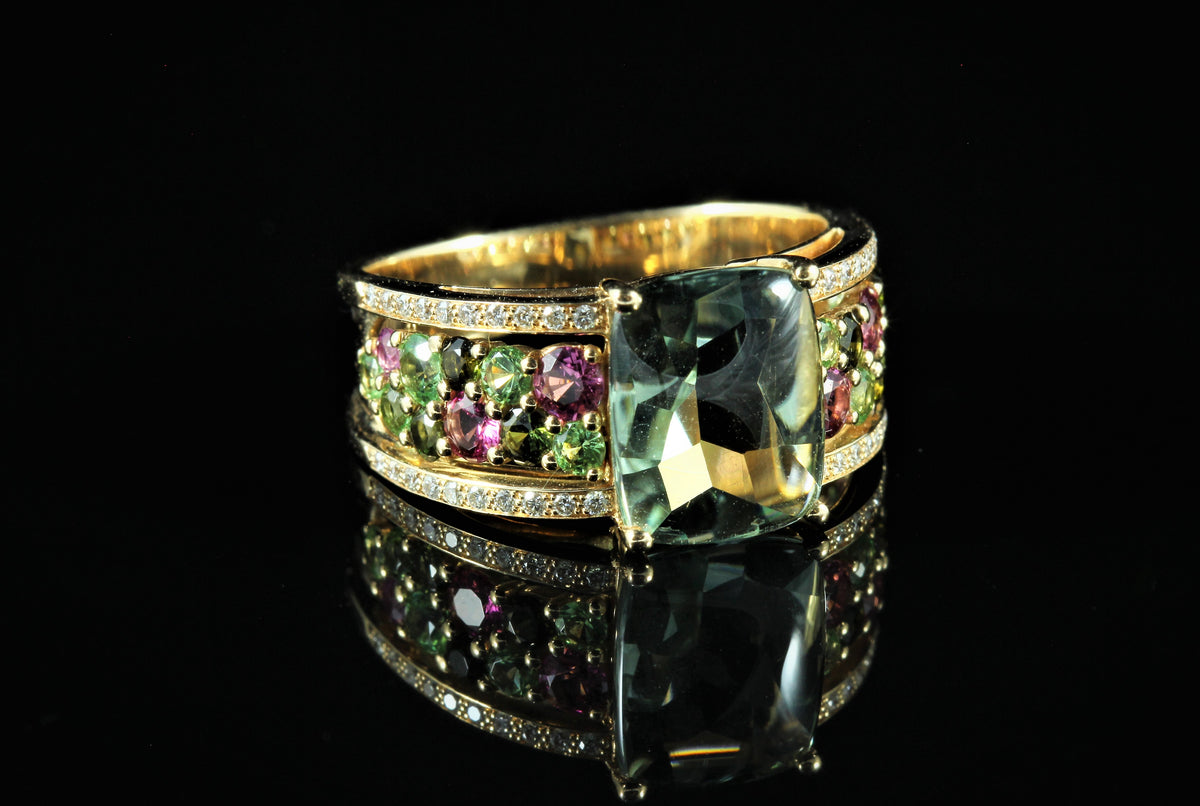 Bague composition couleur vert