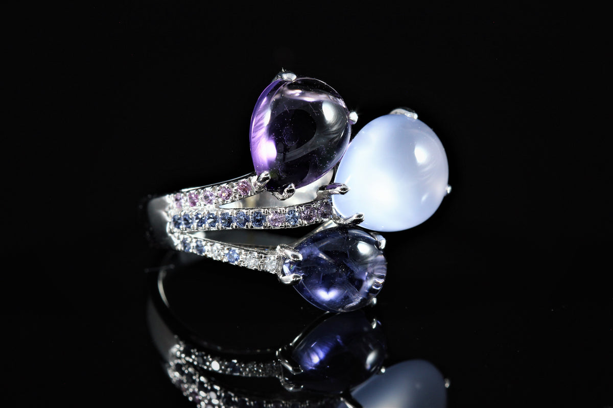 Bague composition mauve