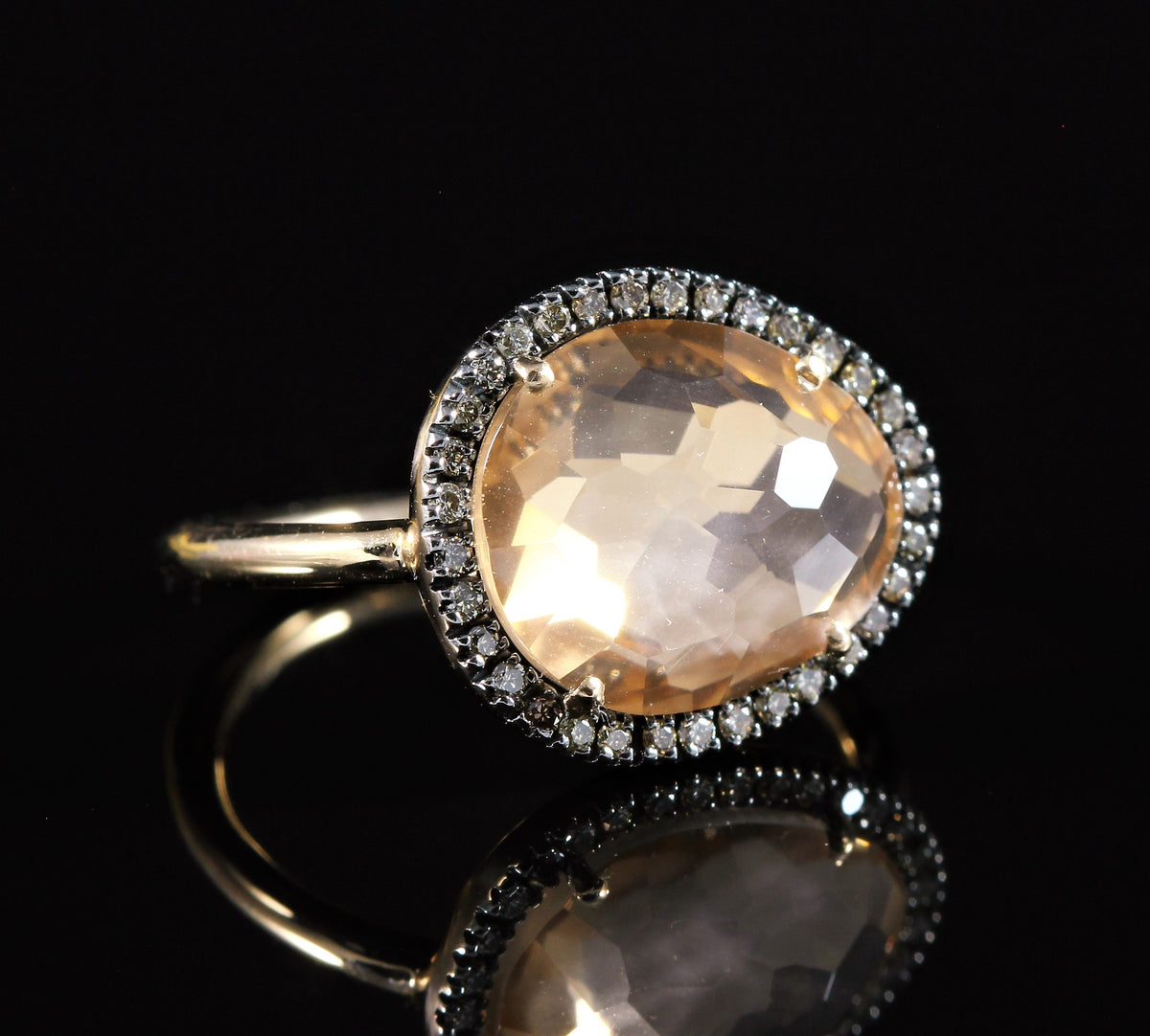 Bague cristal et diamants
