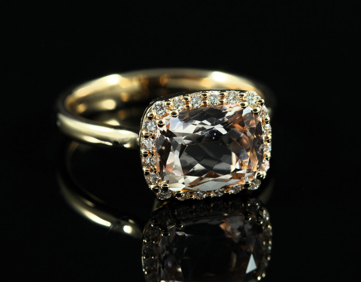 Bague Morganite diamants
