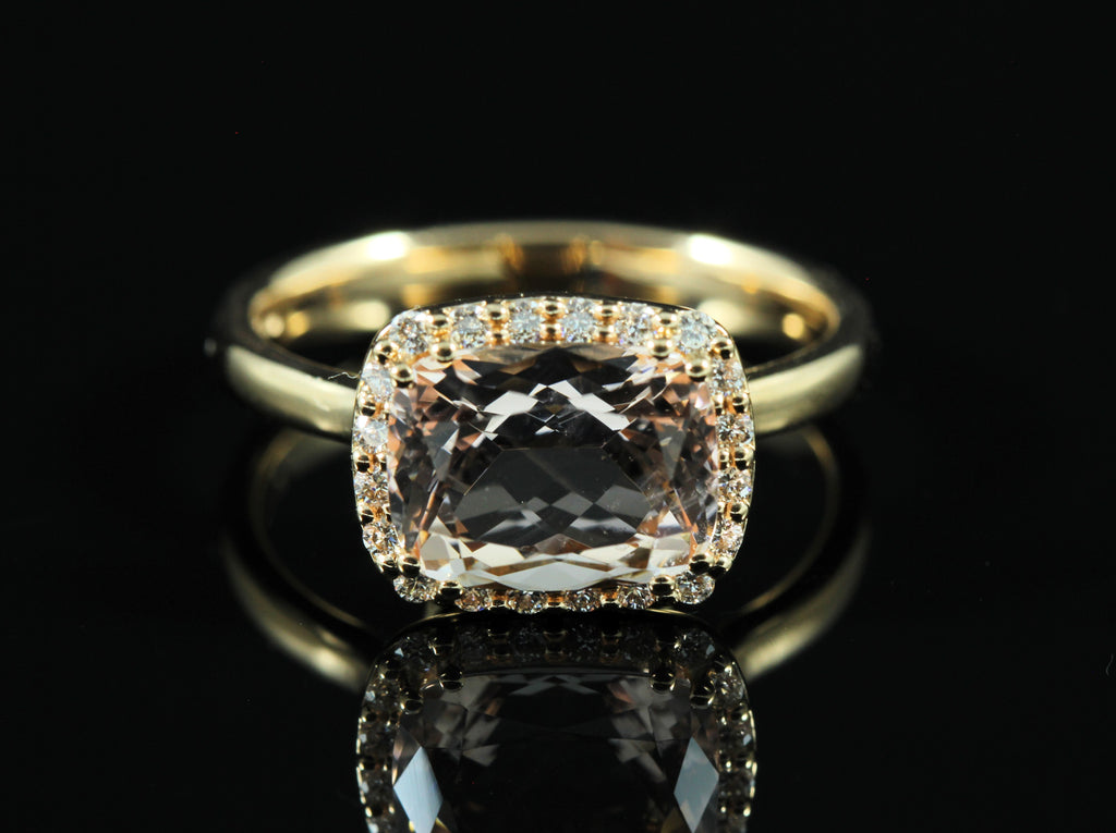 Bague Morganite diamants