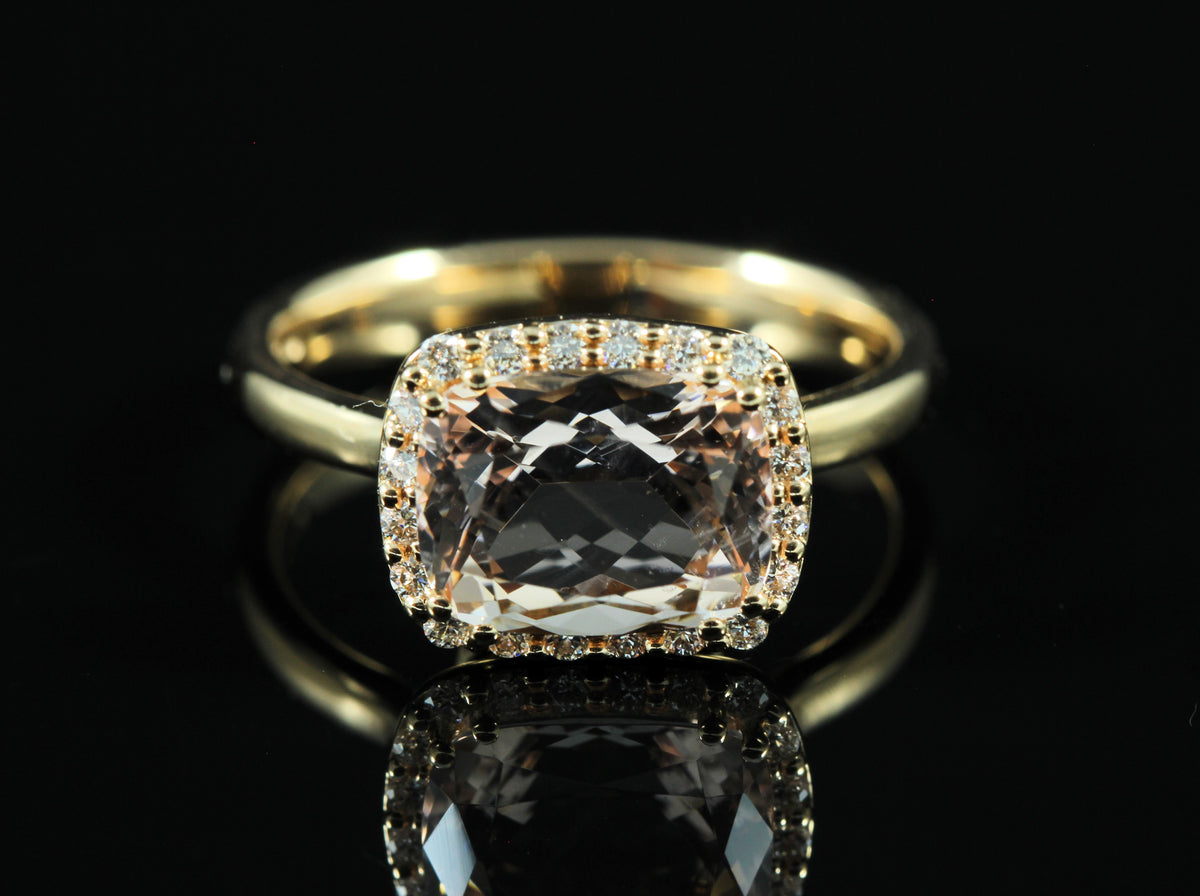 Bague Morganite diamants
