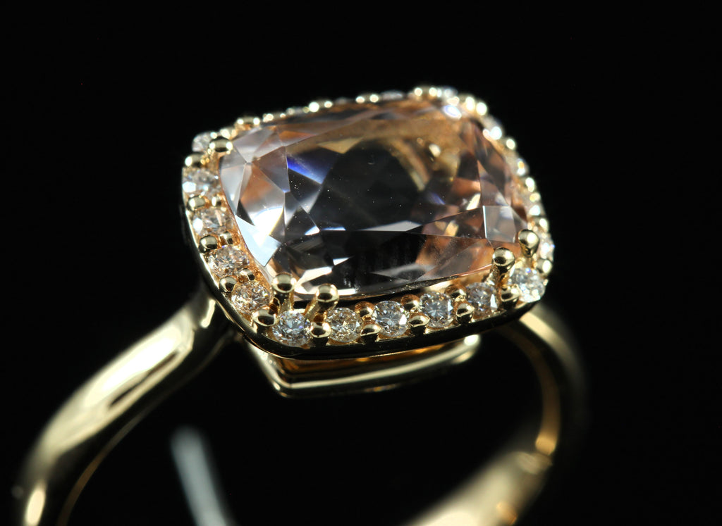 Bague Morganite diamants