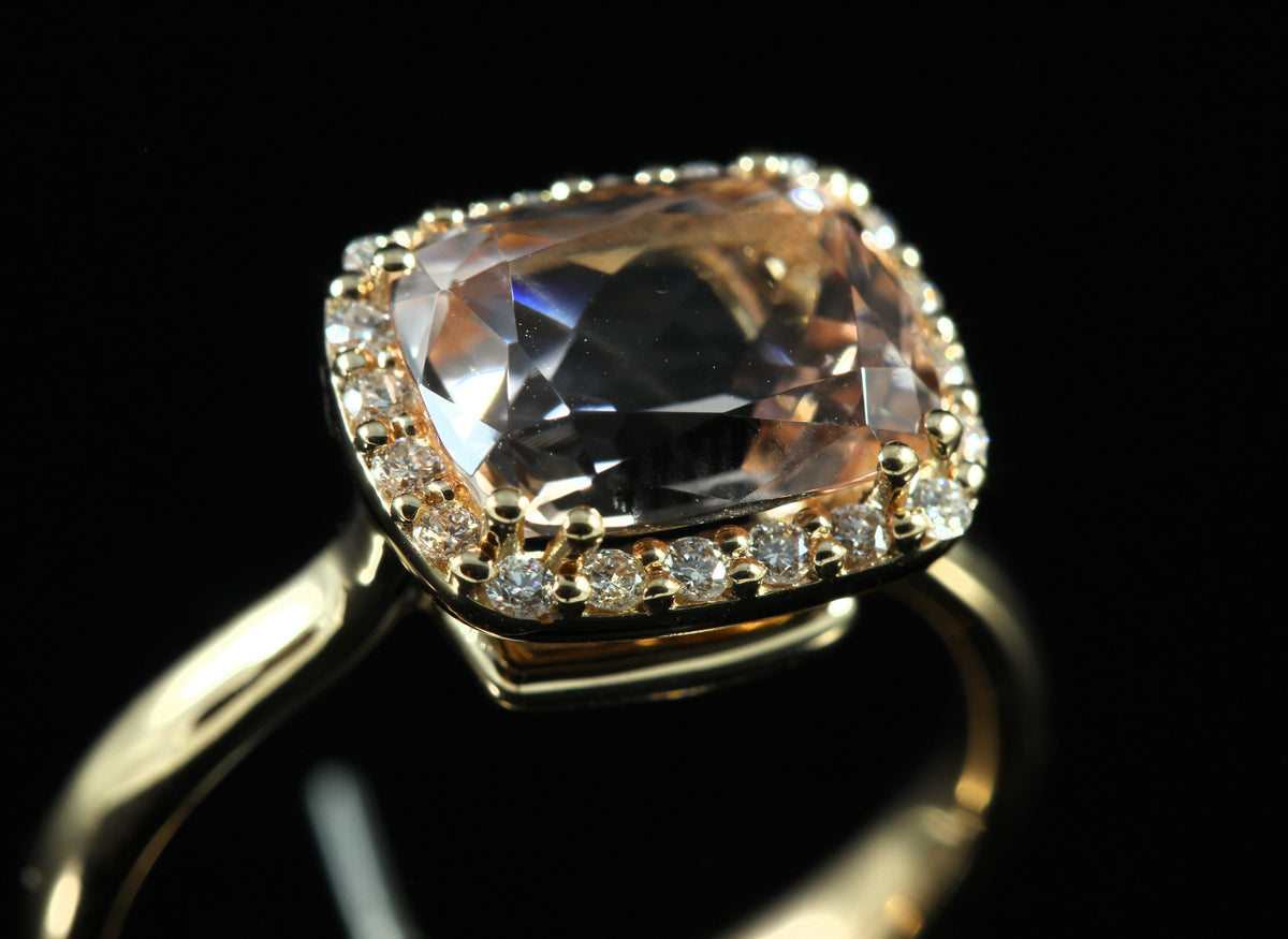 Bague Morganite diamants