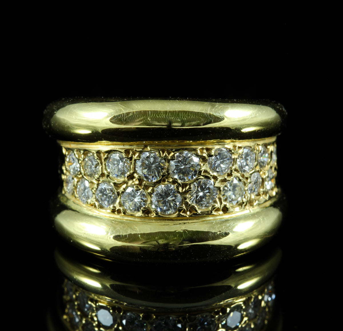 Bague or jaune diamants