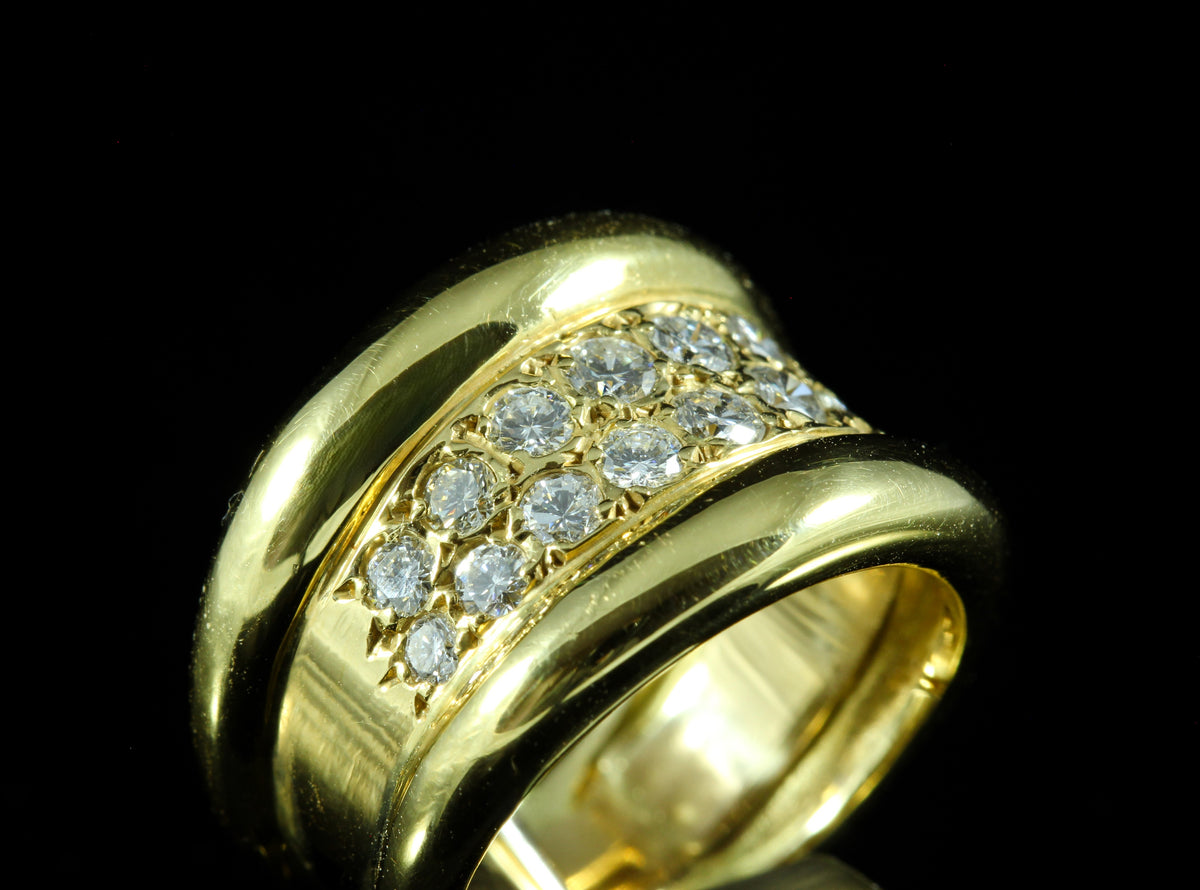 Bague or jaune diamants