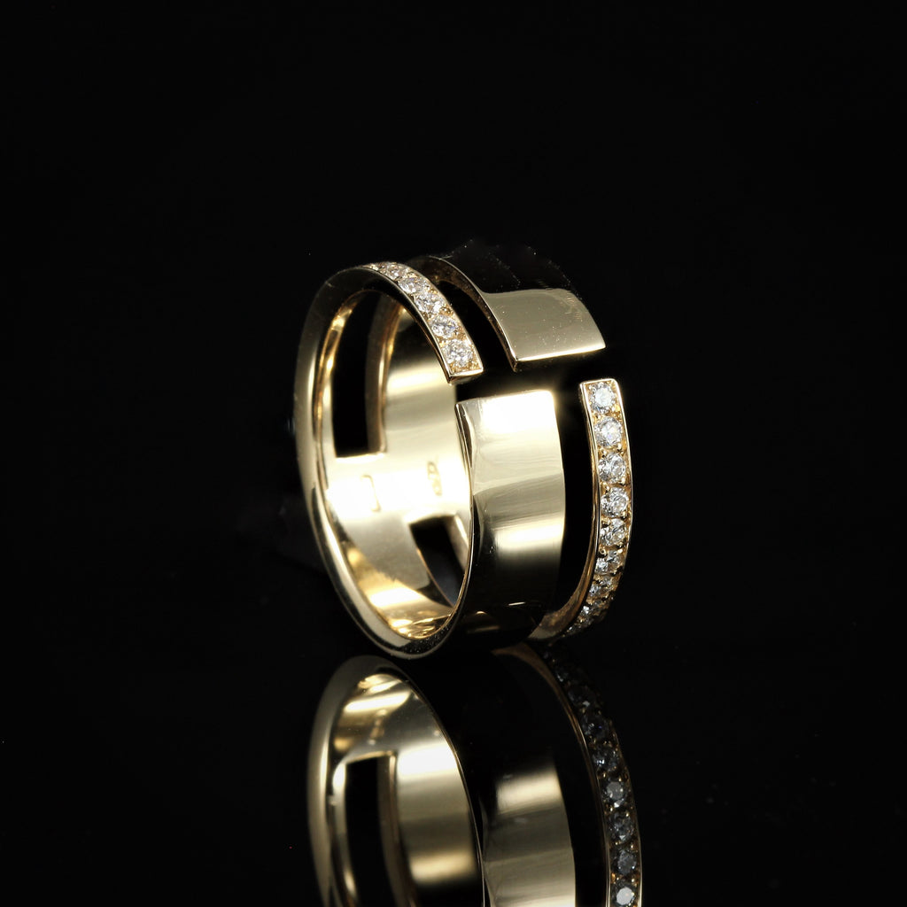 Bague or rose diamants