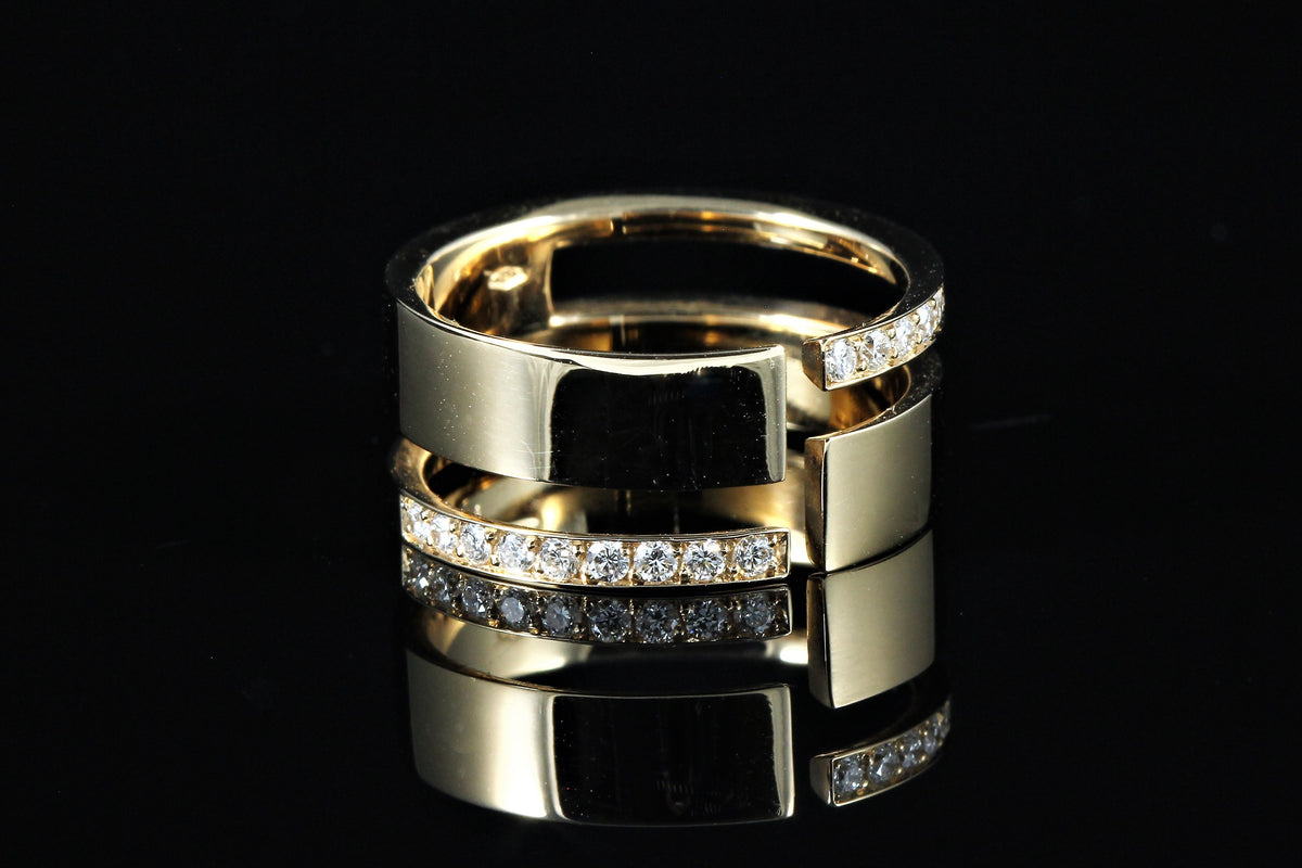 Bague or rose diamants
