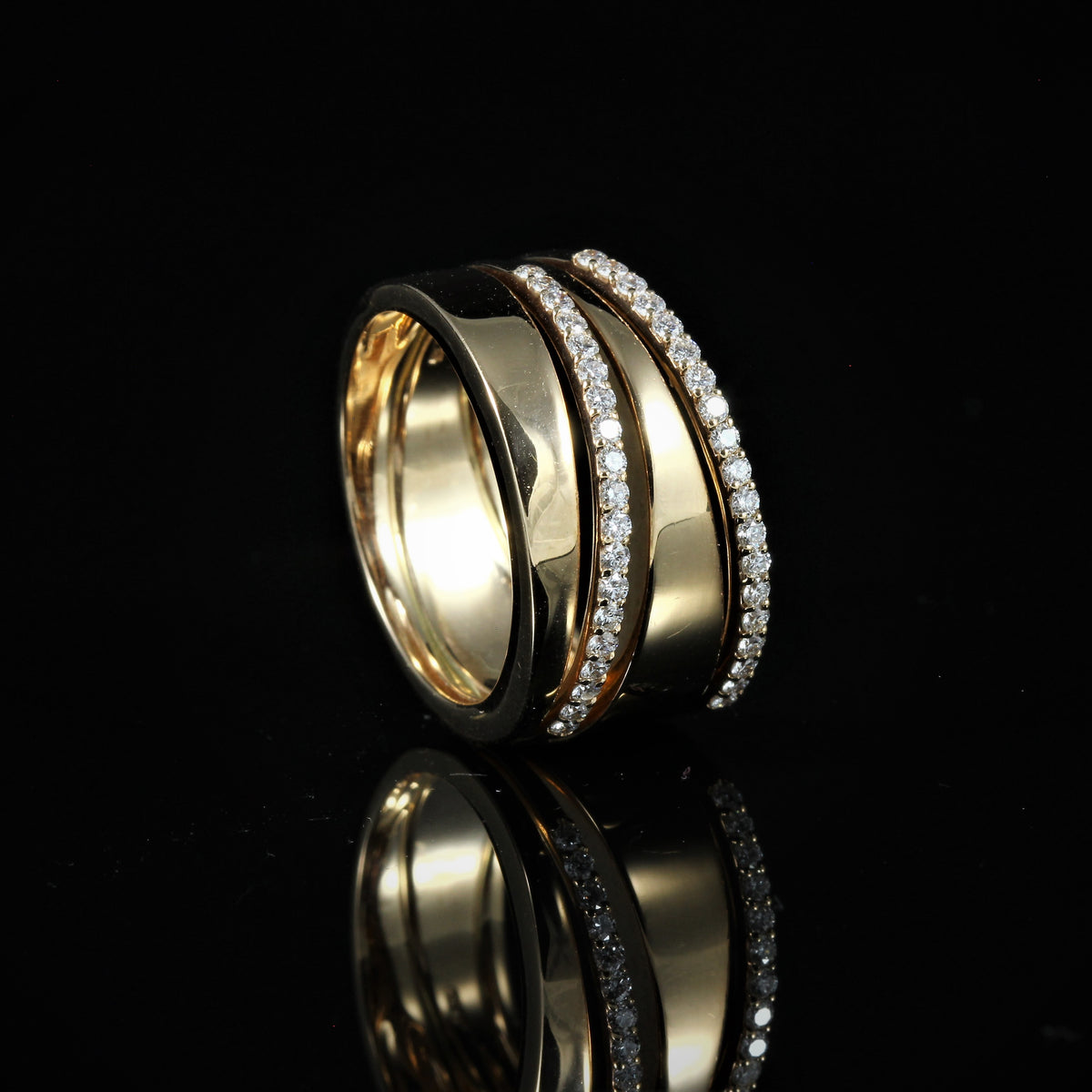 Bague or rose diamants