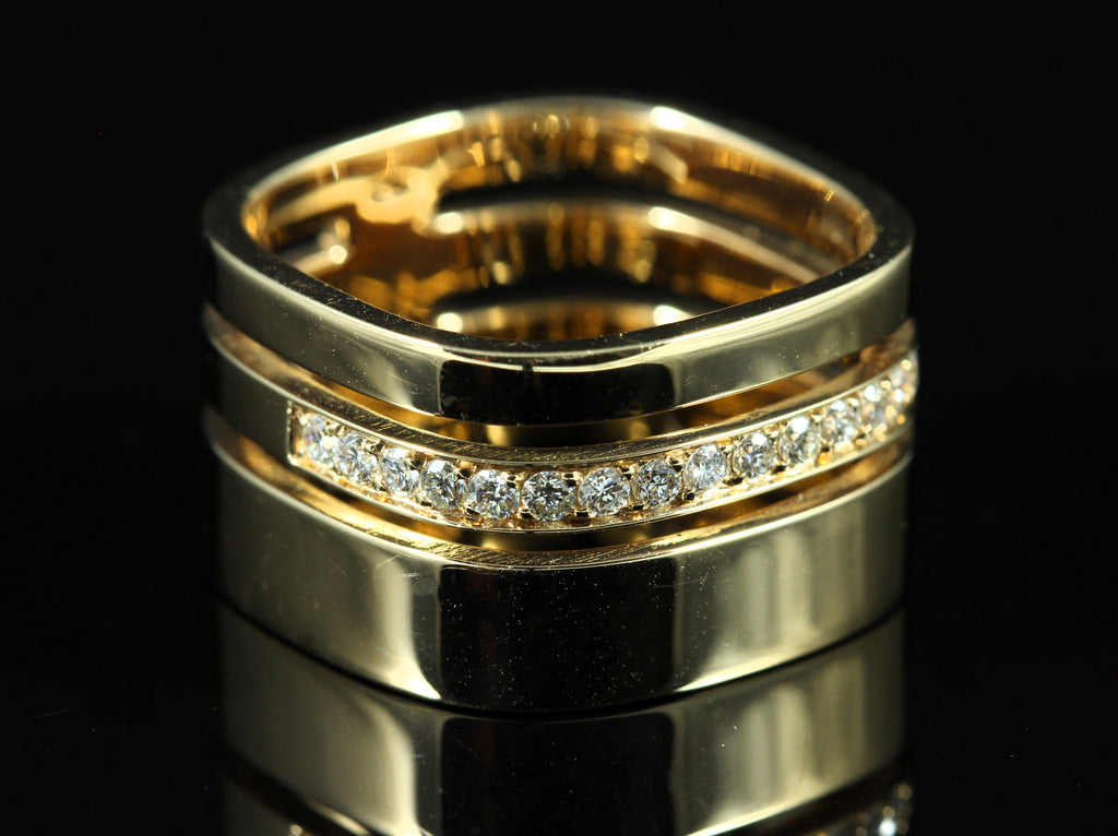 Bague or rose diamants