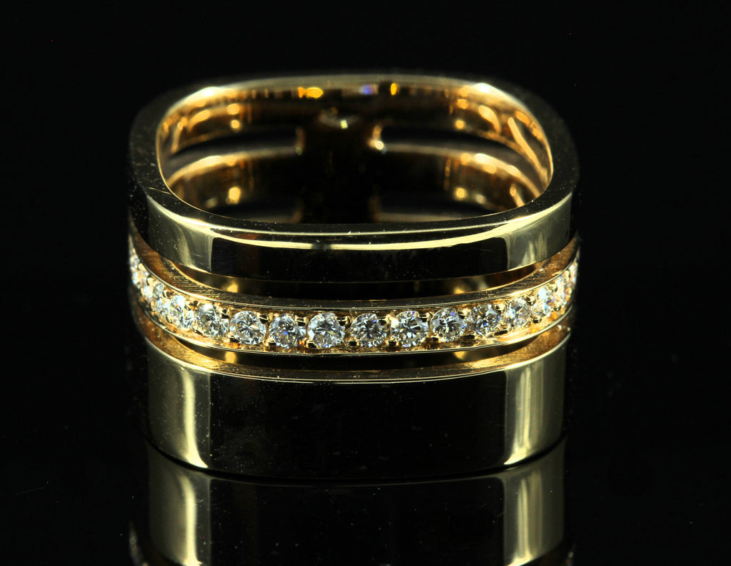 Bague or rose diamants