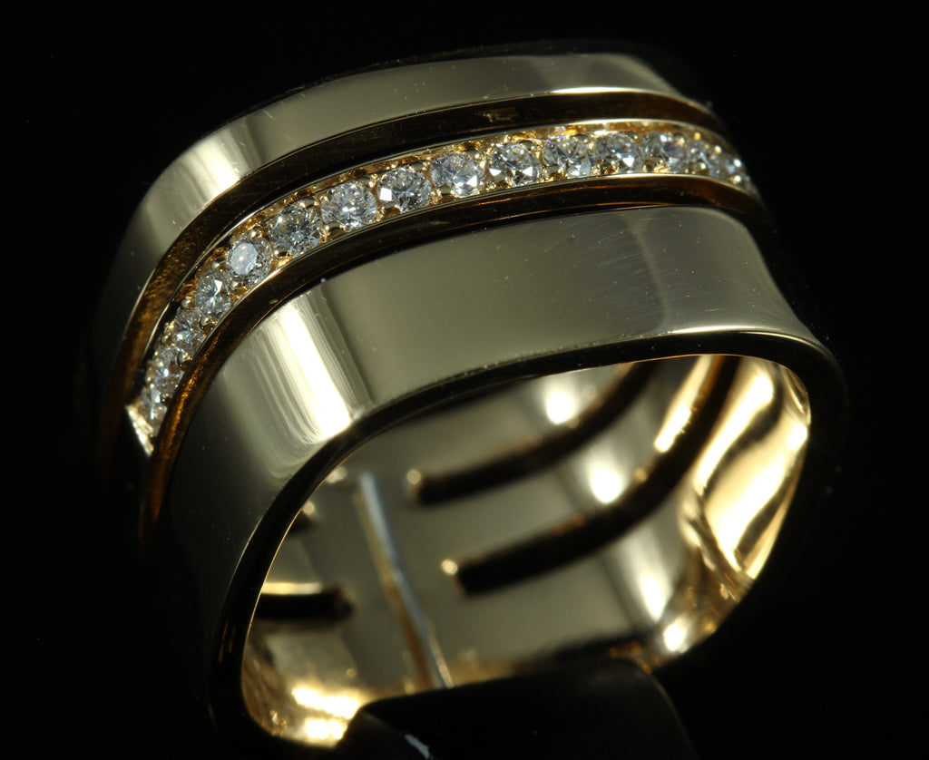 Bague or rose diamants