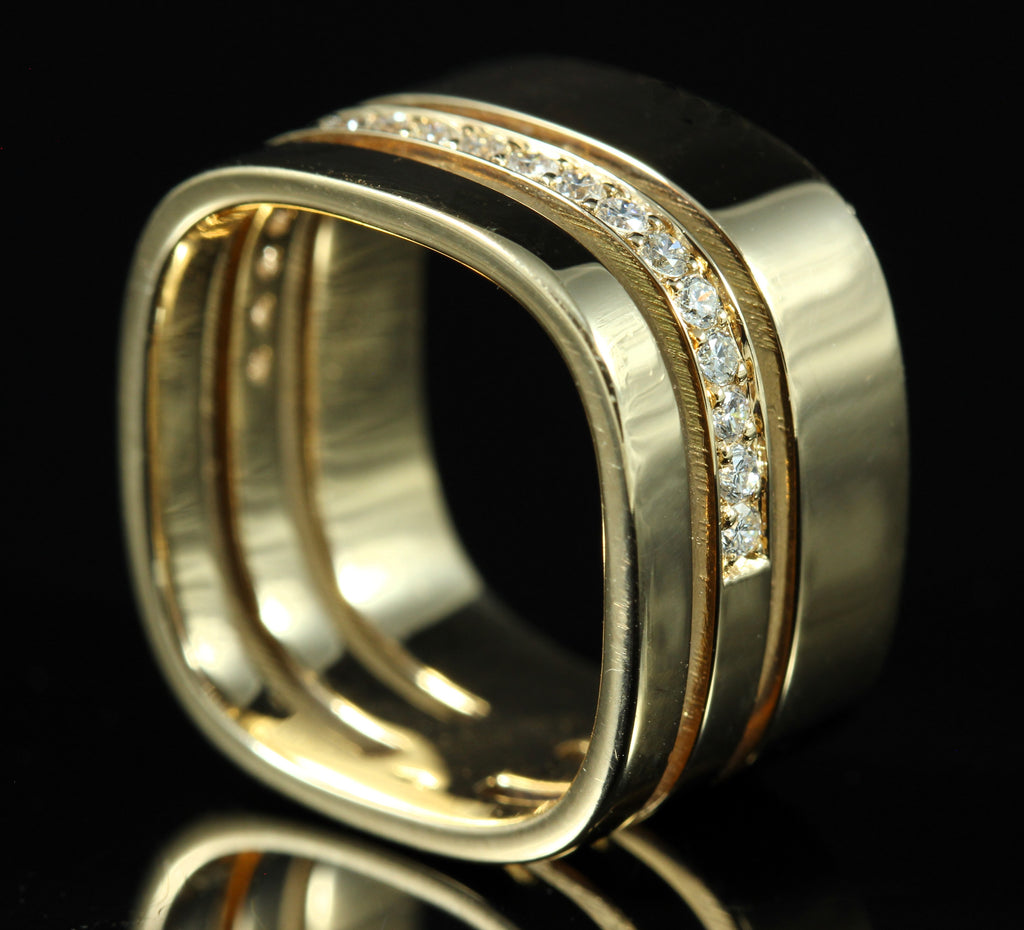 Bague or rose diamants