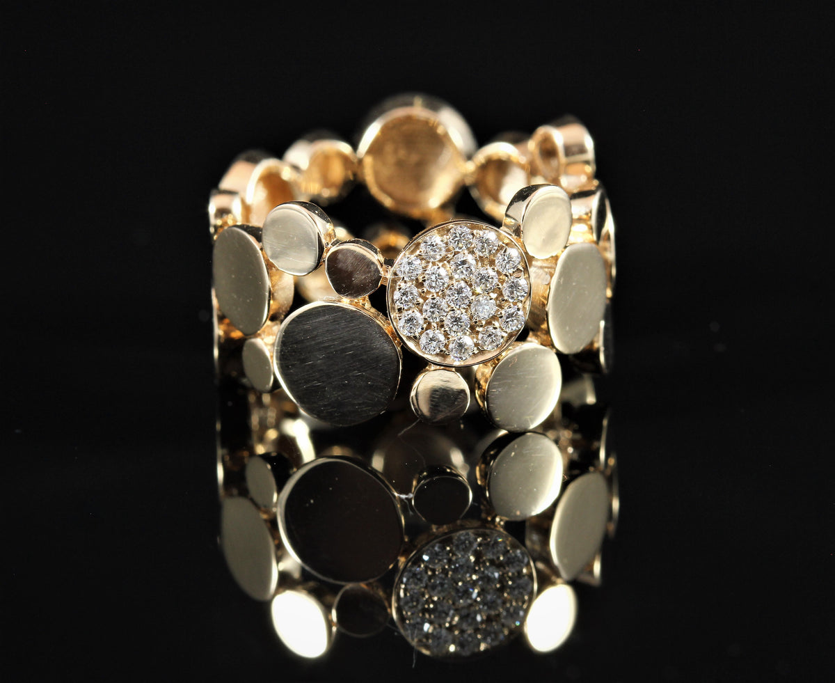 Bague or rose et diamants