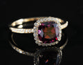 Bague or rose Rhodolite