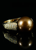 Bague Perle Chocolat