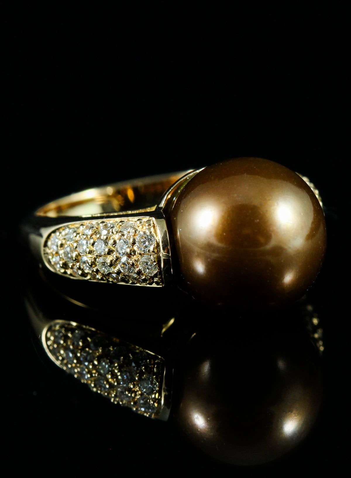 Bague Perle Chocolat