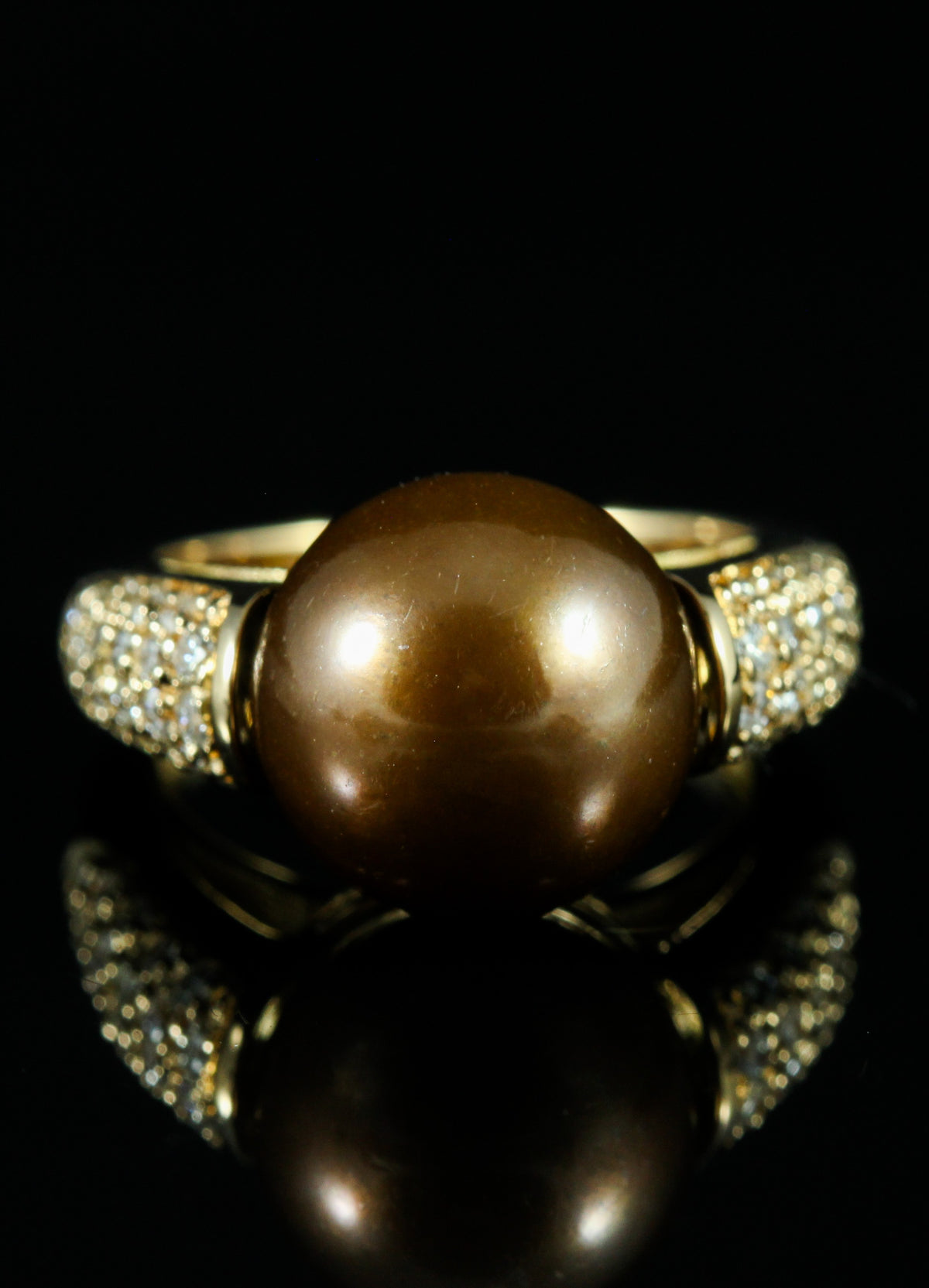 Bague Perle Chocolat