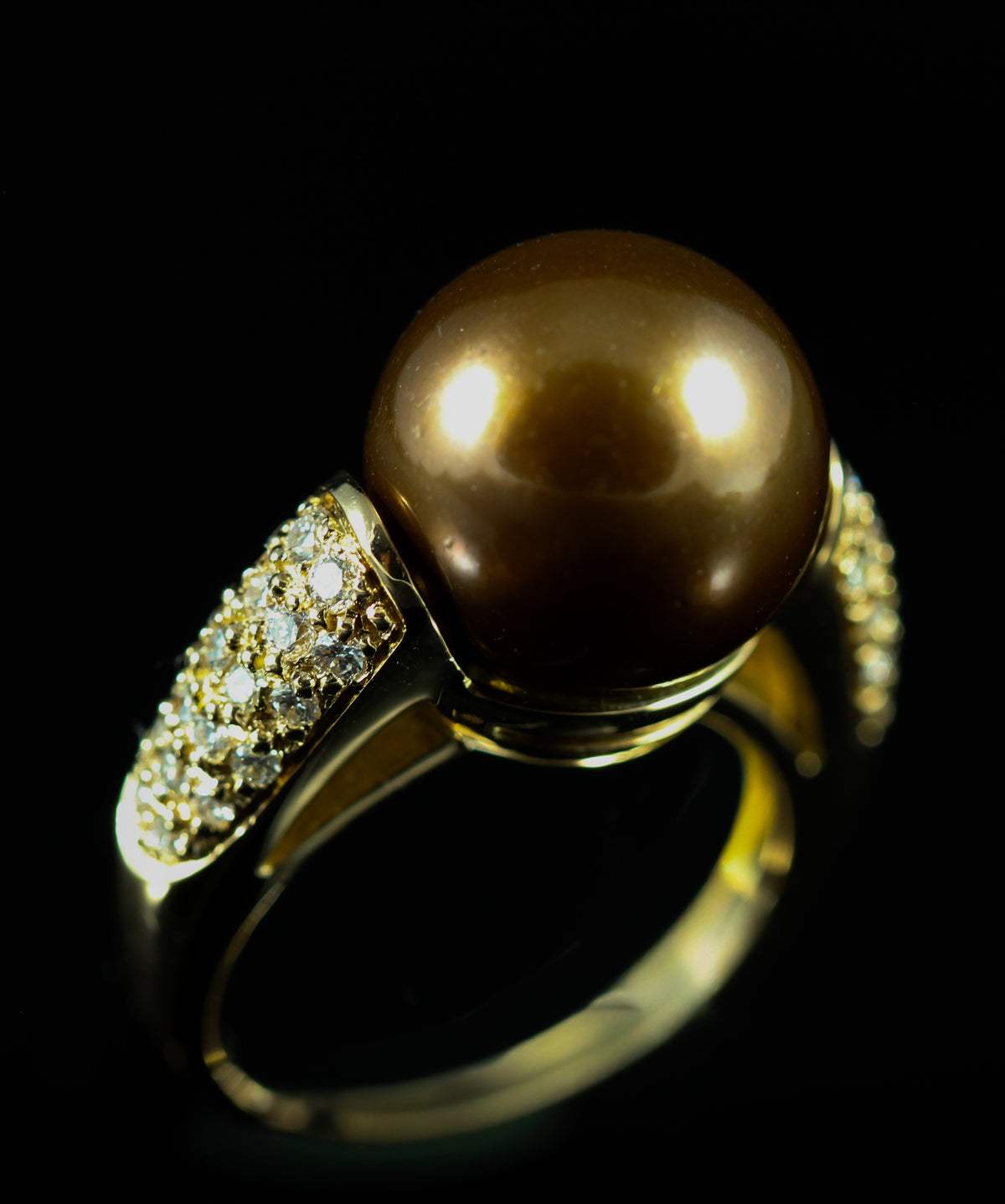 Bague Perle Chocolat