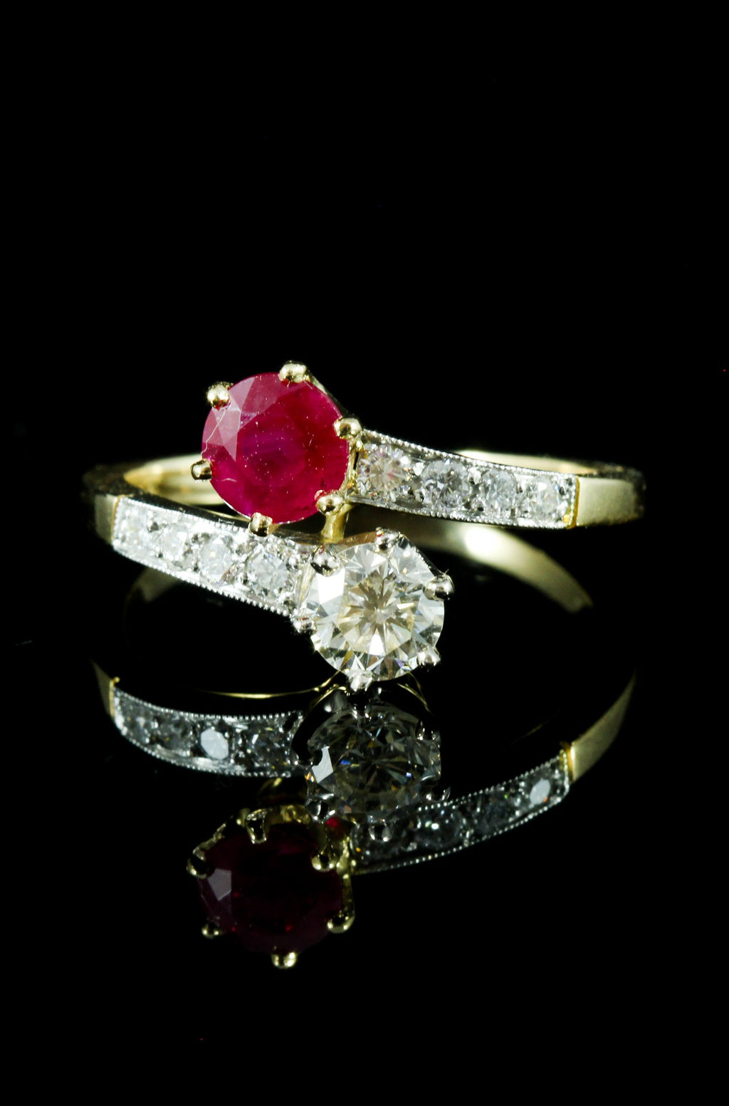 Bague rubis et diamants