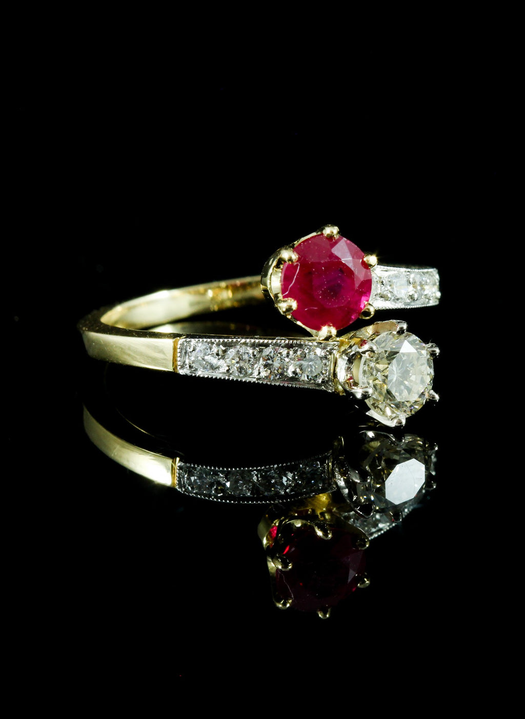 Bague rubis et diamants