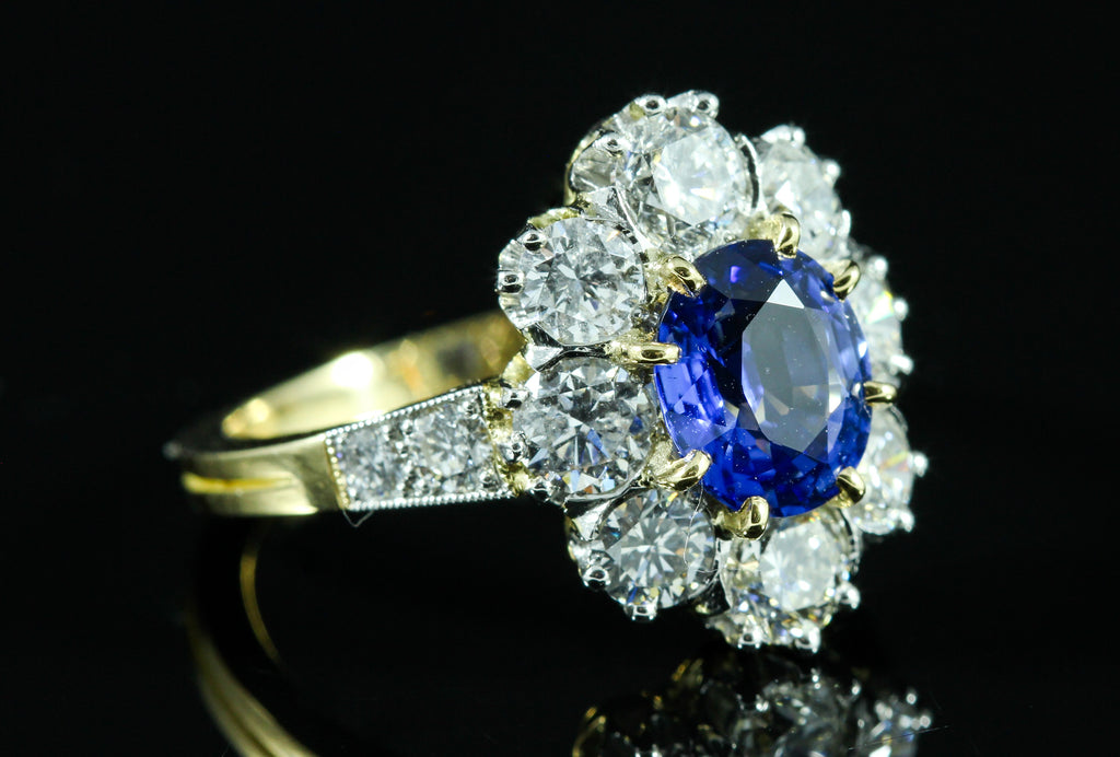 Bague saphir diamants