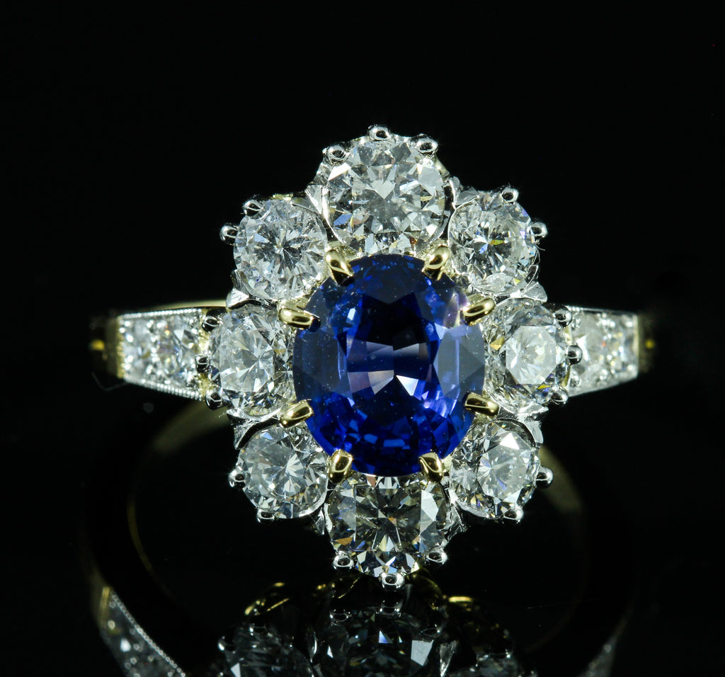 Bague saphir diamants