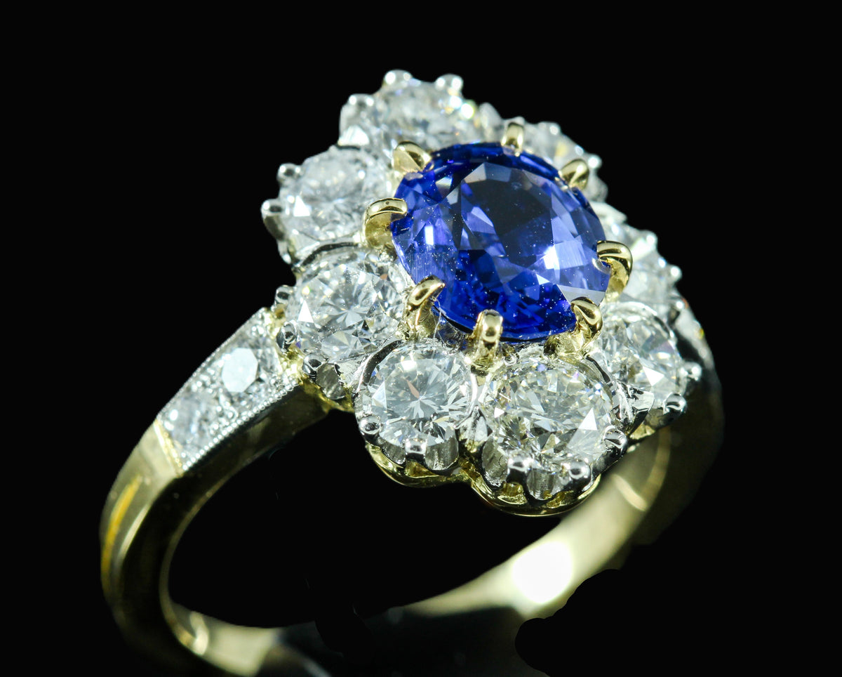 Bague saphir diamants