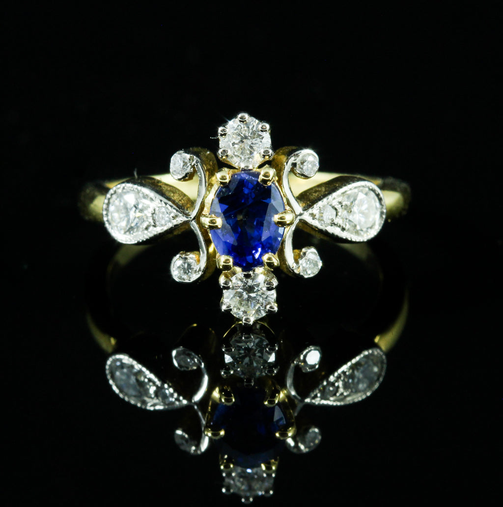 Bague saphir diamants