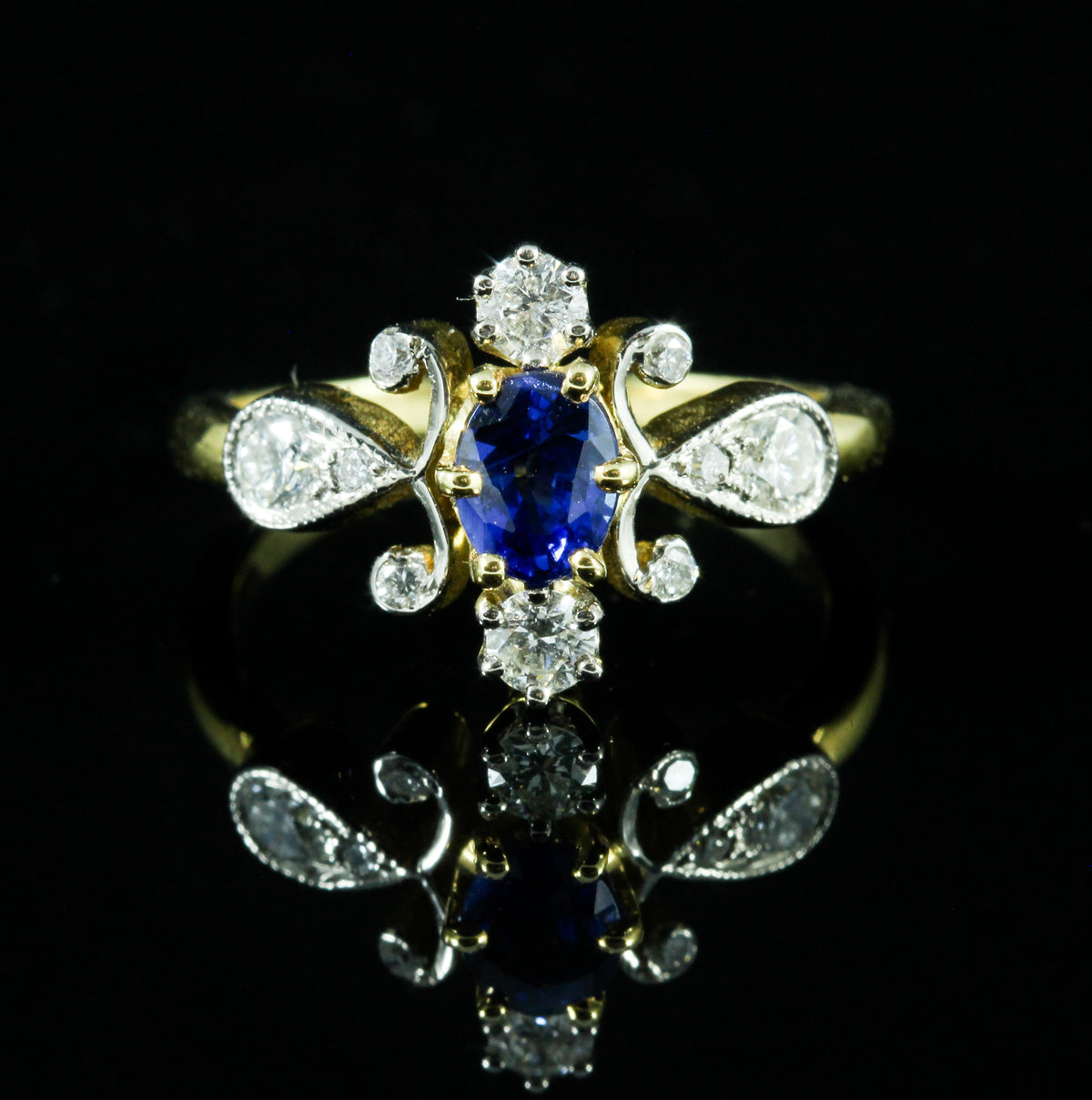 Bague saphir diamants