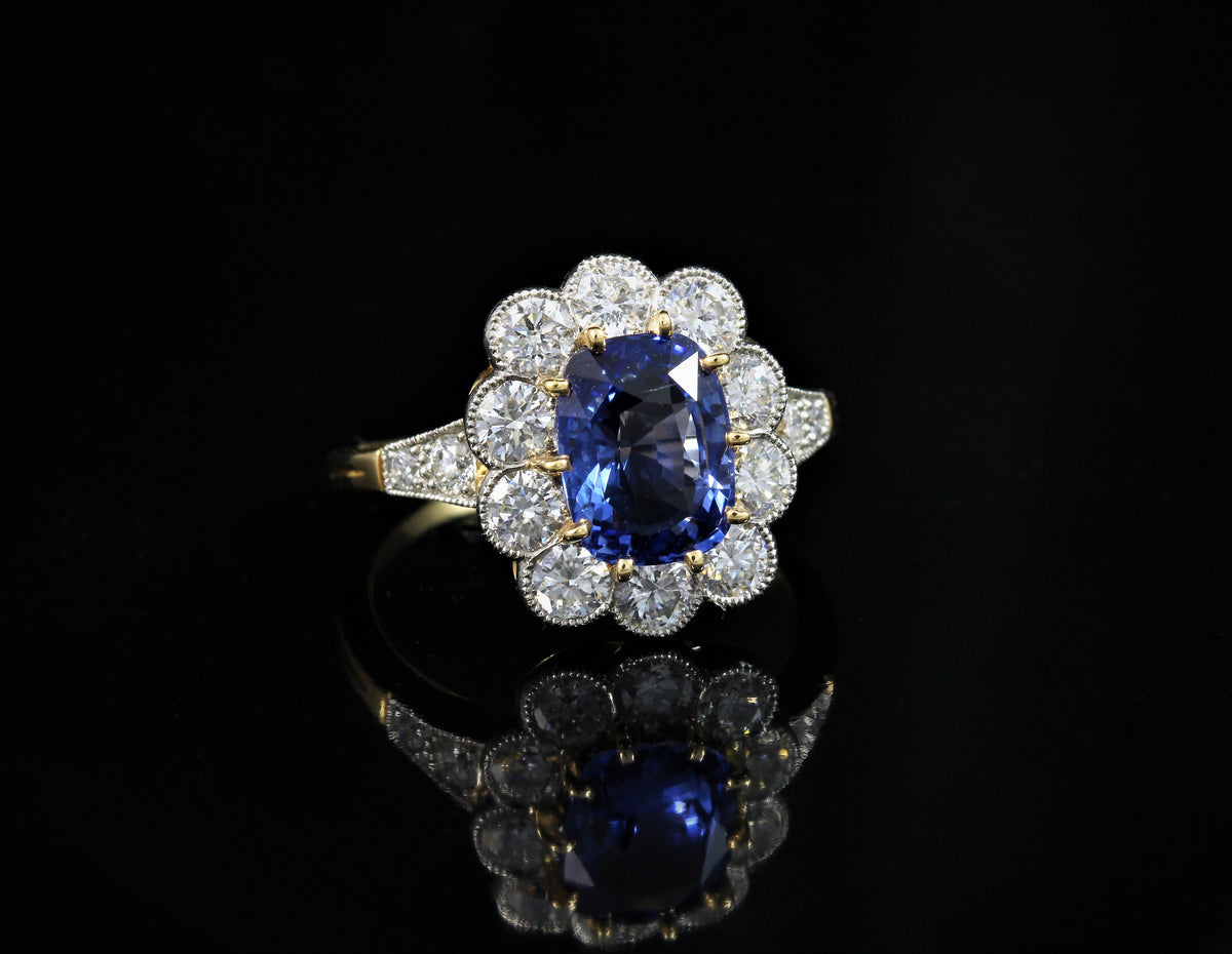 Bague saphir diamants