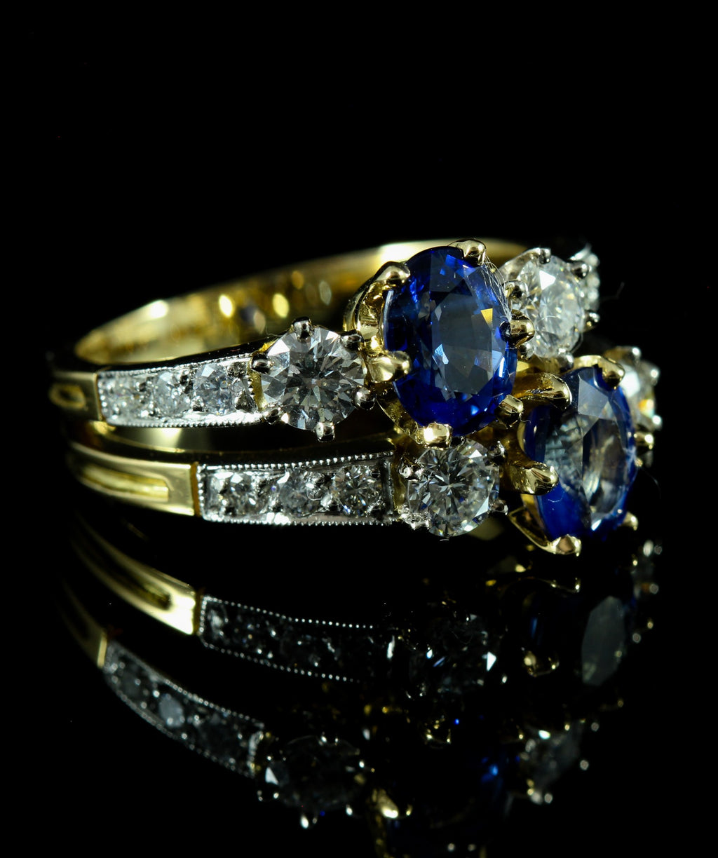 Bague saphir et diamants