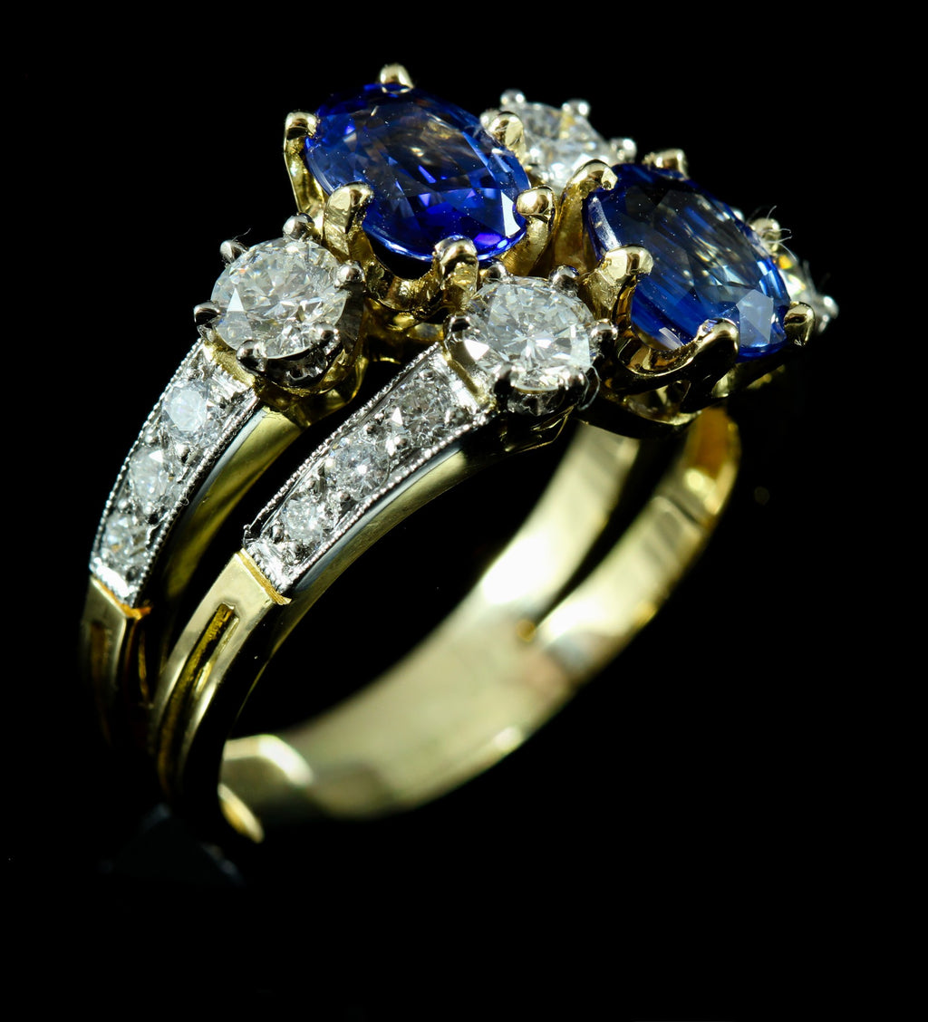 Bague saphir et diamants