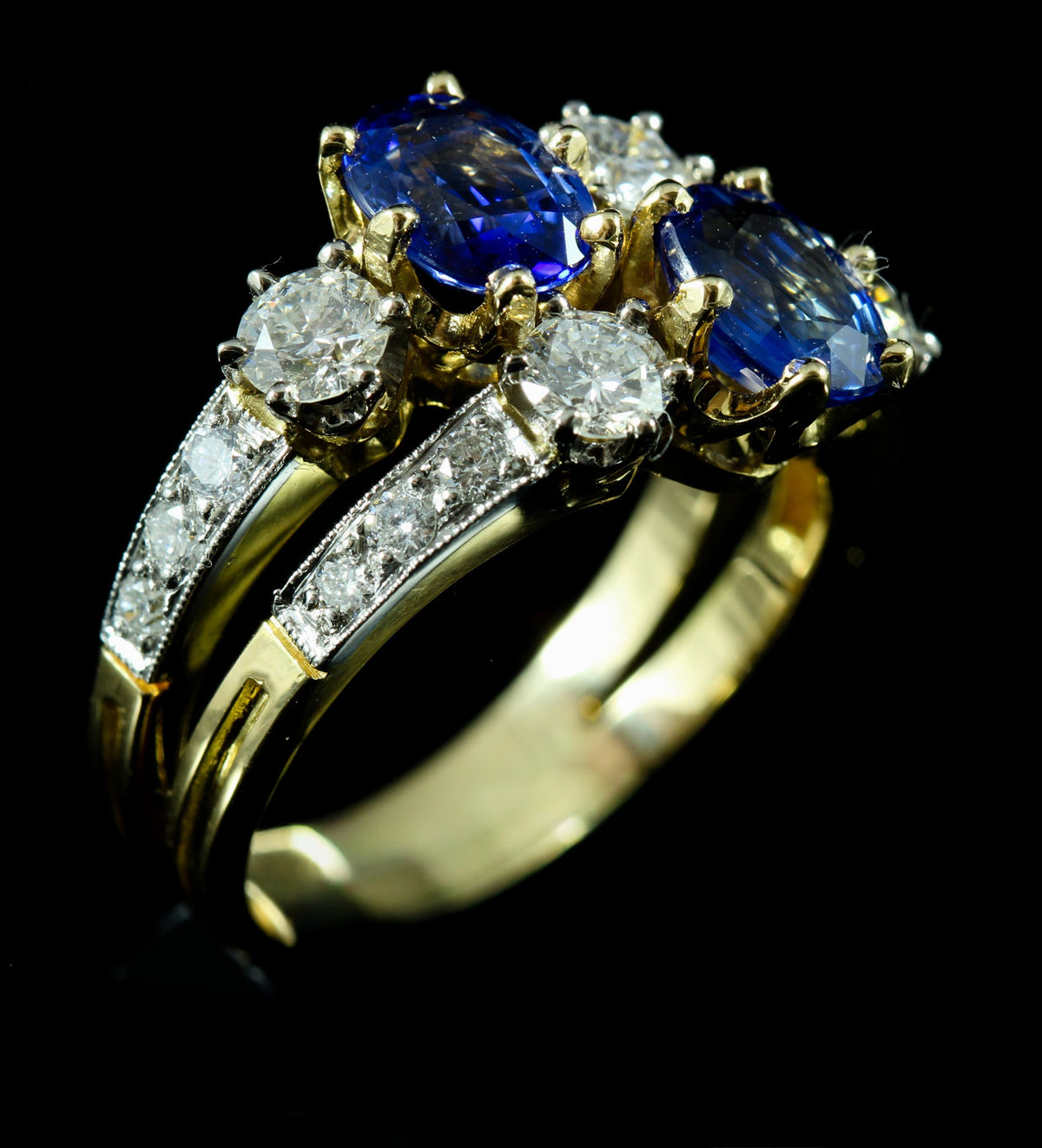 Bague saphir et diamants