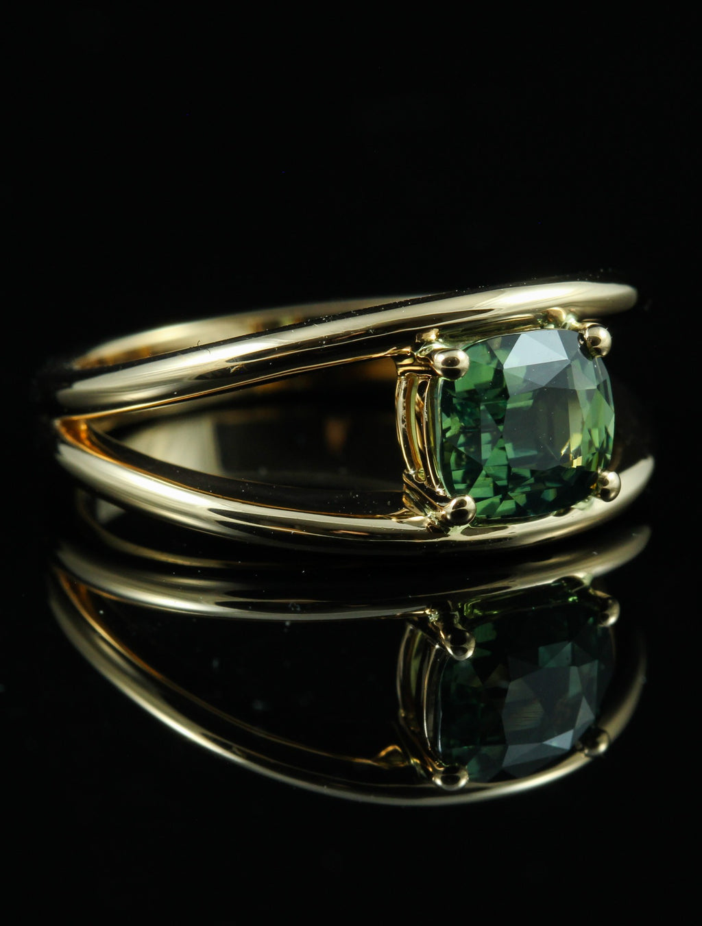 Bague saphir vert