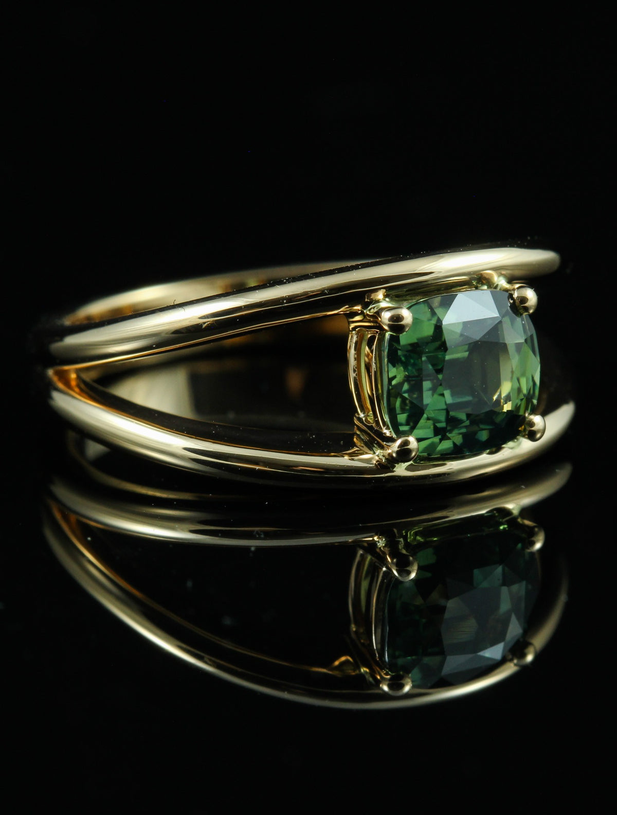 Bague saphir vert