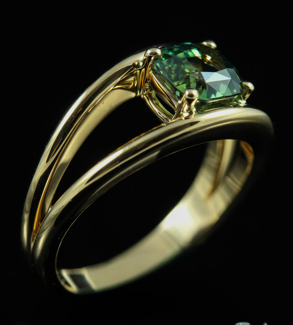 Bague saphir vert
