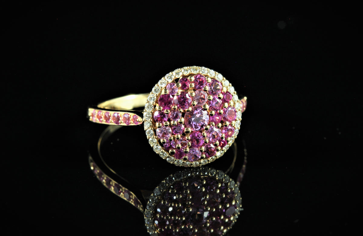 Bague saphirs roses