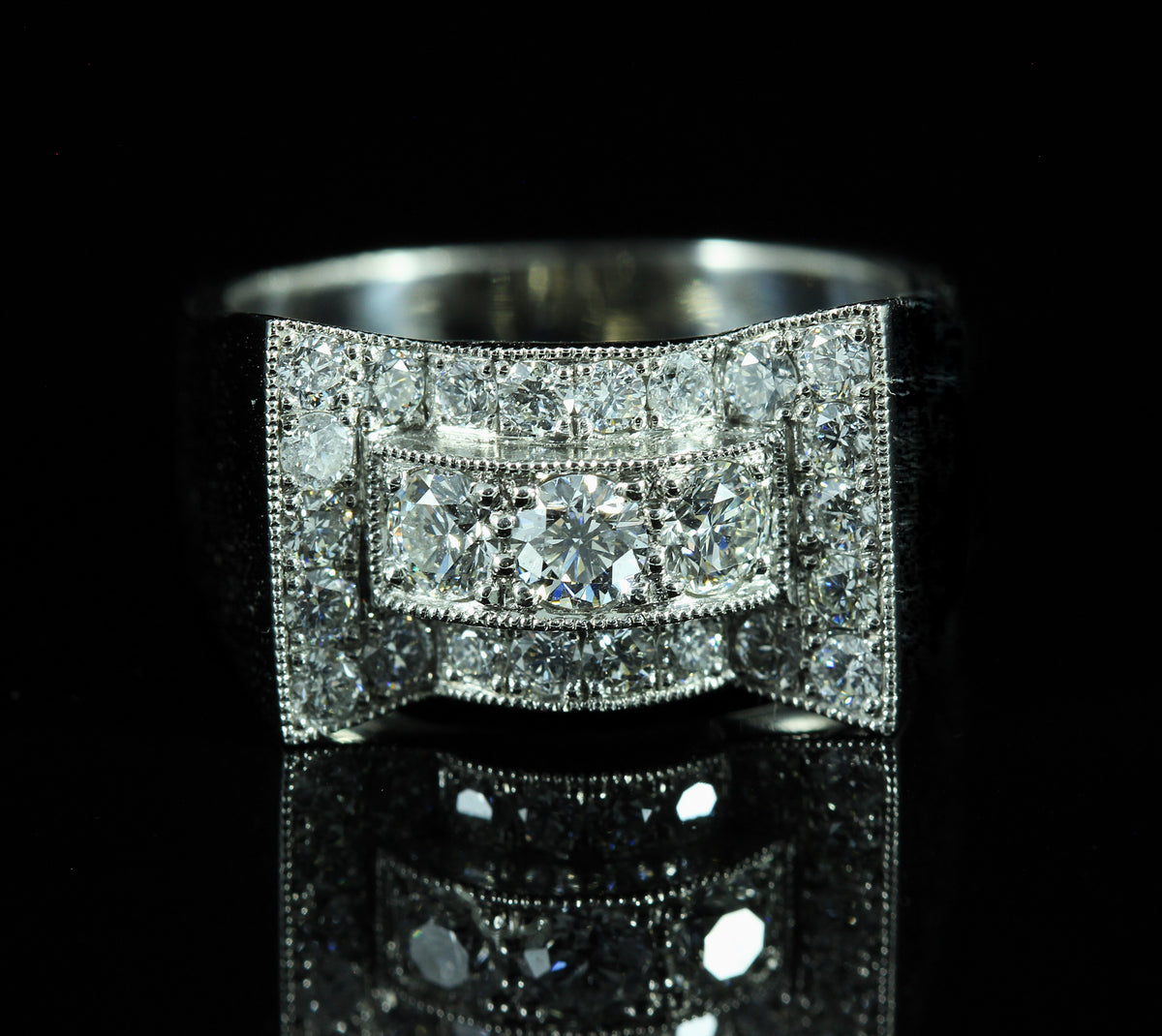 Bague tank diamants