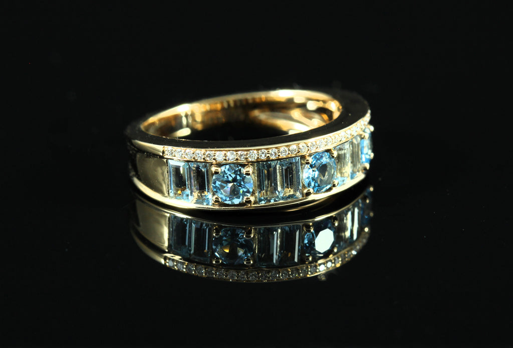 Bague topazes bleues